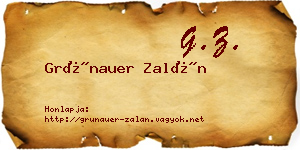 Grünauer Zalán névjegykártya